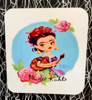 ΜΕΤΑΛΛΙΚΟ ΜΑΓΝΗΤΑΚΙ ΤΥΠΩΜΕΝΟ ΜΠΟΜΠΟΝΙΕΡΑ ΒΑΠΤΙΣΗΣ 5Χ5 ΜΕ ΘΕΜΑ Frida Kahlo-Φρίντα Κάλο