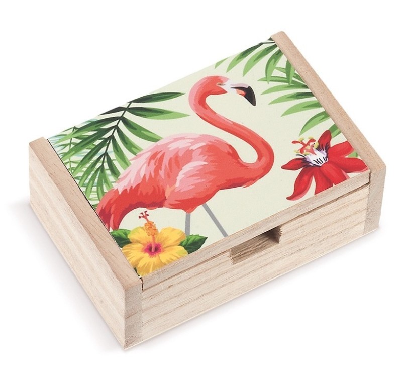 Ξύλινο Κουτί Flamingo μπομπονιερα βαπτισης οικονομικη τιμη