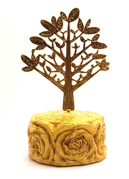 Μπομπονιέρα Πέτρα-Βότσαλο Λουλούδι Με Δεντράκι Ευχών