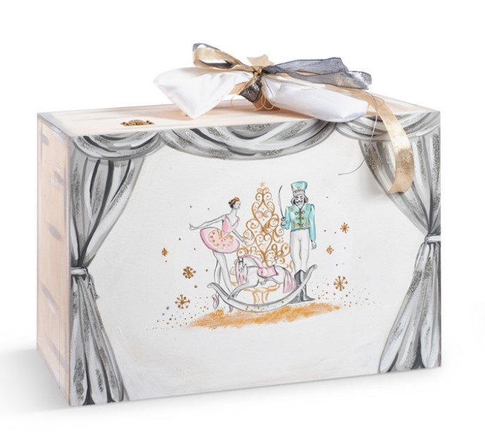 Ξύλινο Ζωγραφιστό Κουτί Βαπτιστικών Βαλίτσα Kαρυοθραύστης πακέτο βάπτισης