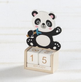 Ξύλινο Ημερολόγιο Panda μπομπονιέρα βάπτισης