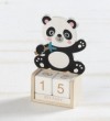 Ξύλινο Ημερολόγιο Panda μπομπονιέρα βάπτισης