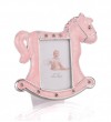 Πορσελάνινη διακοσμητική κορνίζα-φωτογραφοθήκη με σχέδιο άλογο σε χρώμα ροζ μπομπονιερα βαπτισης
